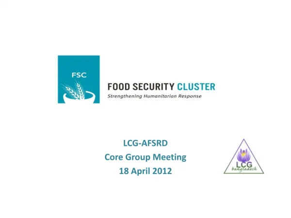 LCG-AFSRD Core Group Meeting 18 April 2012