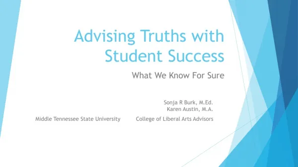Advising Truths with Student Success