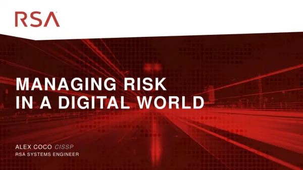 Managing Risk in a Digital World