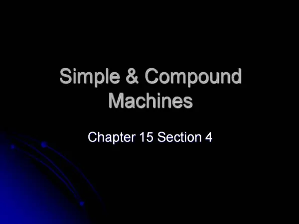 Simple Compound Machines