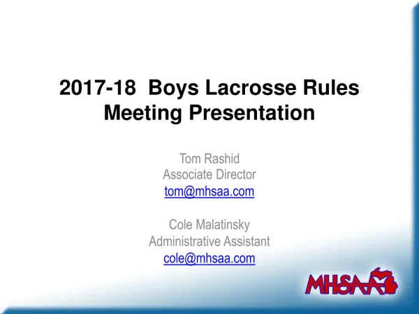 2017-18 Boys Lacrosse Rules Meeting Presentation