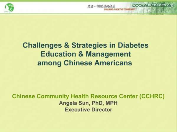 Challenges Strategies in Diabetes Education Management among Chinese Americans