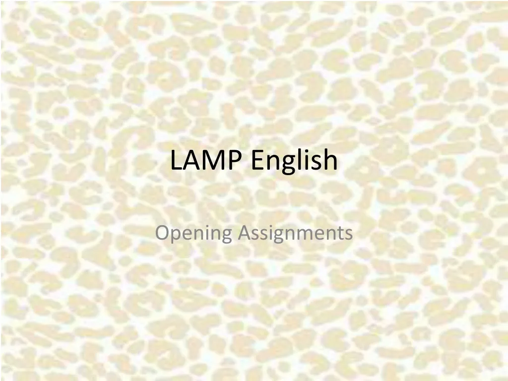 lamp english
