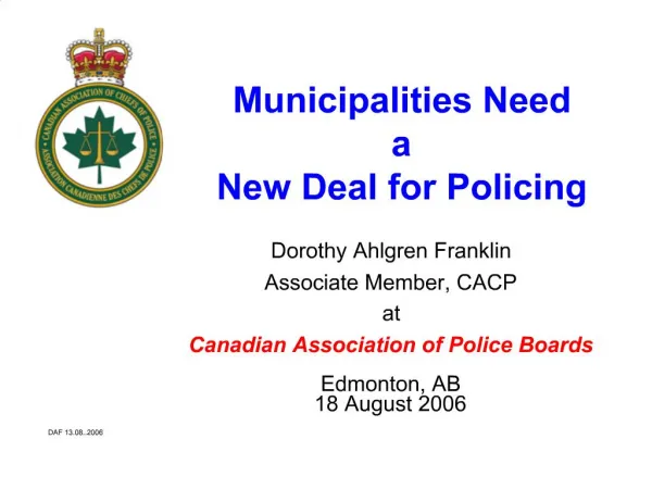 Municipalities Need a New Deal for Policing