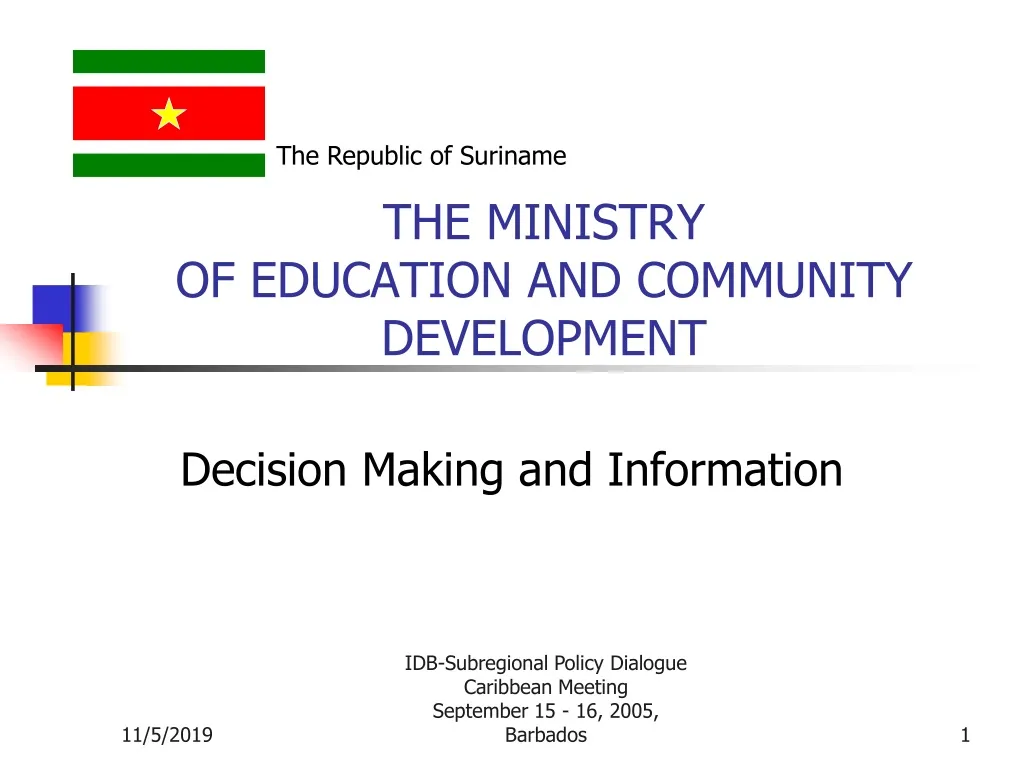 the ministry of education and community development