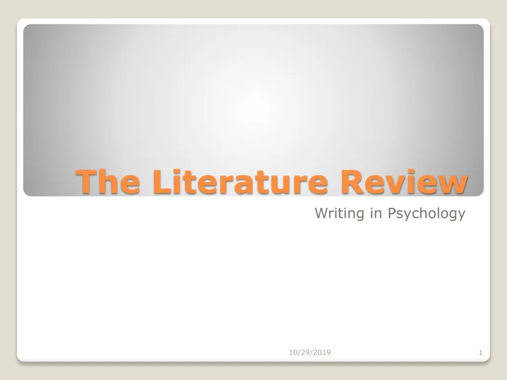 the literature review