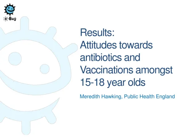 Results: Attitudes towards antibiotics and Vaccinations amongst 15-18 year olds