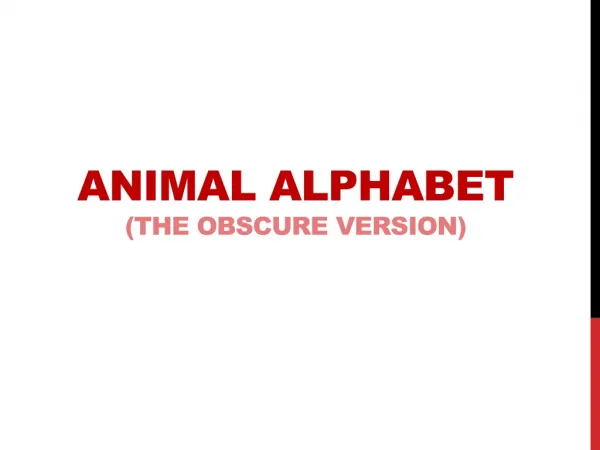 ANIMAL ALPHABET ( the OBSCURE version )