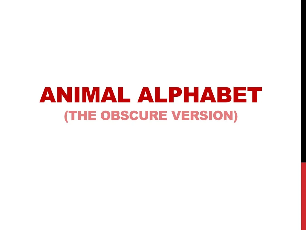 animal alphabet the obscure version