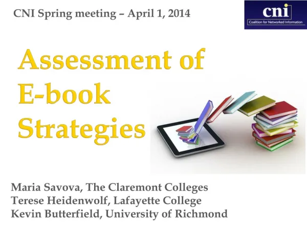 CNI Spring meeting – April 1, 2014