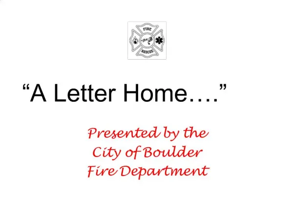 A Letter Home .