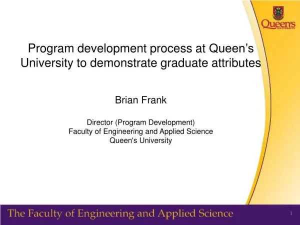 Program development process at Queen’s University to demonstrate graduate attributes
