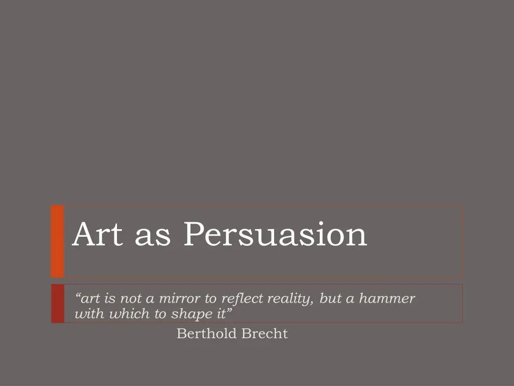 art as persuasion