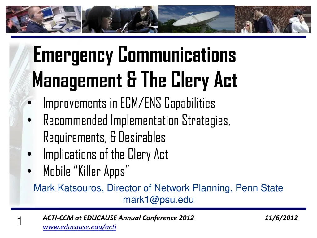 emergency communications management the clery act