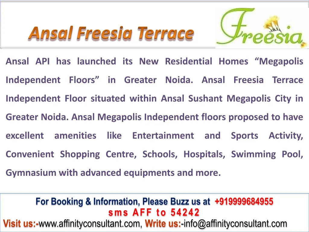 ansal freesia terrace