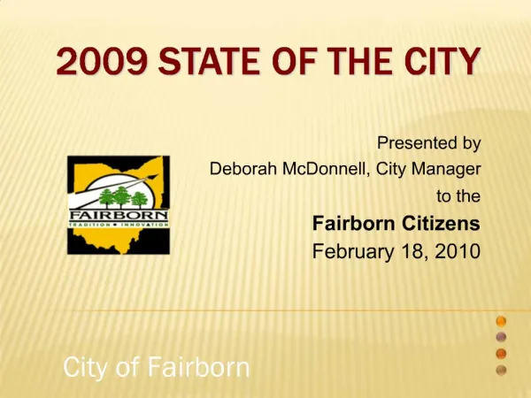 2009 STATE OF THE CITY