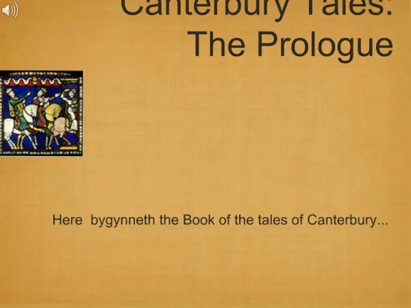 Canterbury Tales: The Prologue