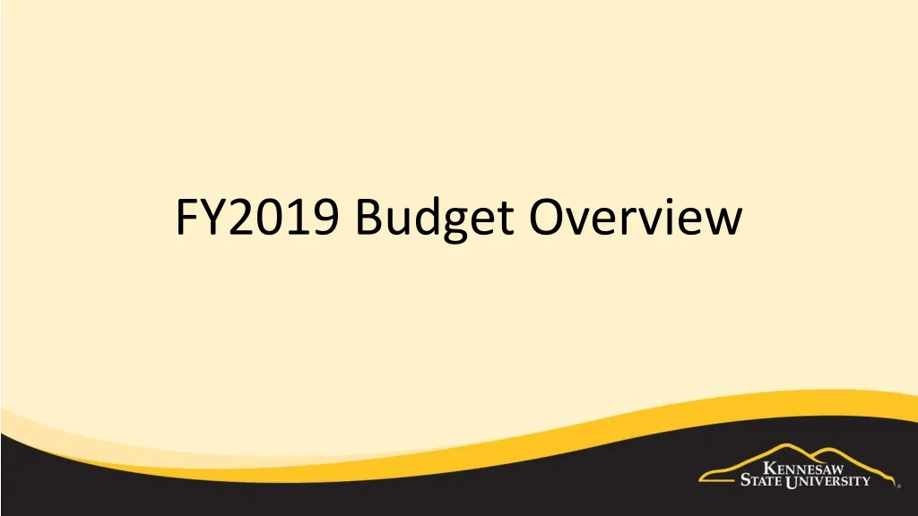 fy2019 budget overview
