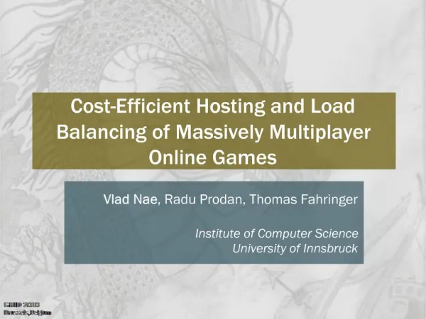 Cost-Efficient Hosting and Load Balancing of Massively Multiplayer Online Games