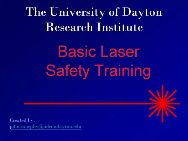 Basic Laser Safety Training