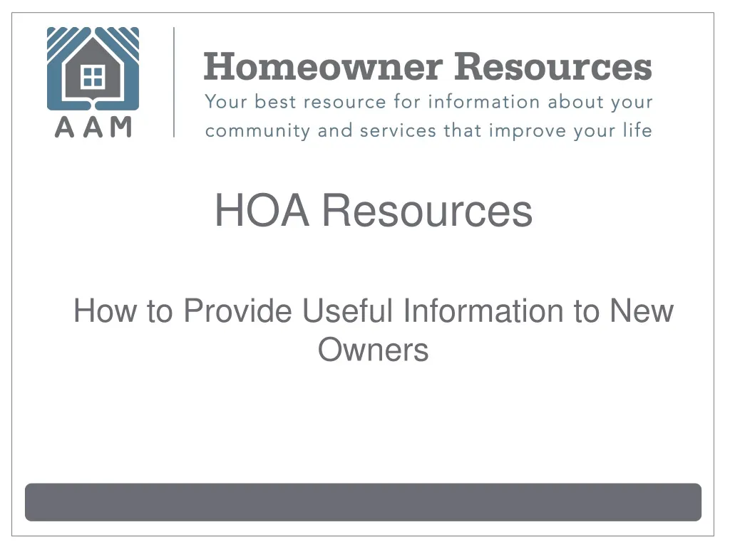 hoa resources how to provide useful information to new owners