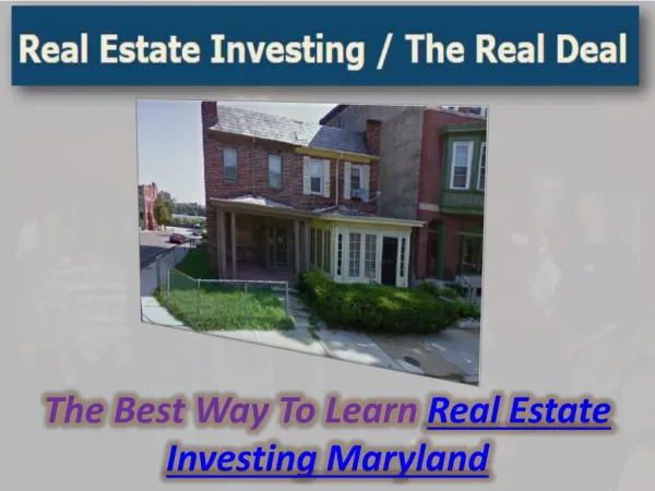 Real Estate Investing In Maryland