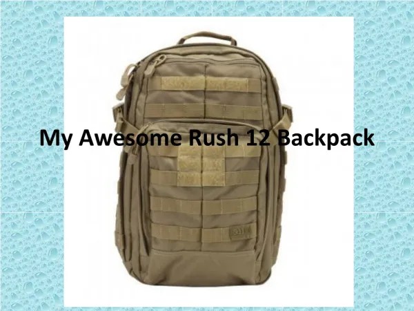 My Awesome Rush 12 Backpack