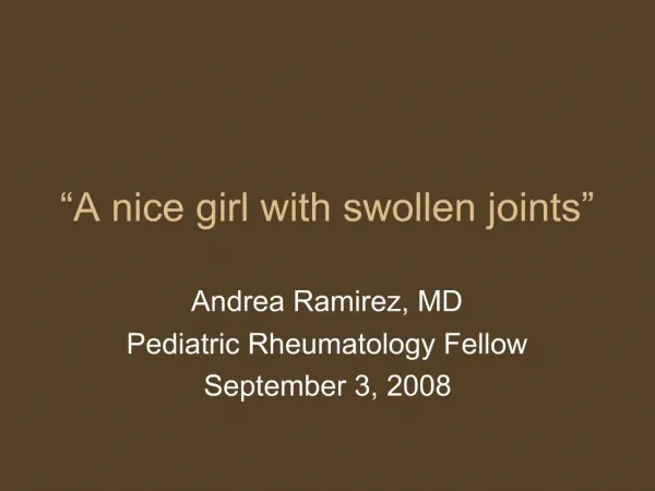A nice girl with swollen joints