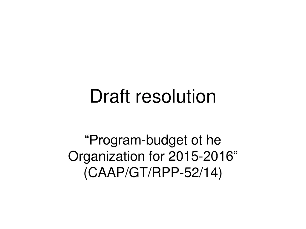 draft resolution