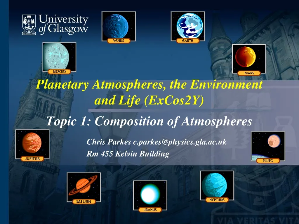 planetary atmospheres the environment and life excos2y topic 1 composition of atmospheres