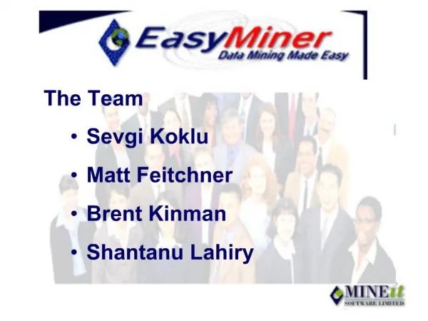 The Team Sevgi Koklu Matt Feitchner Brent Kinman Shantanu Lahiry