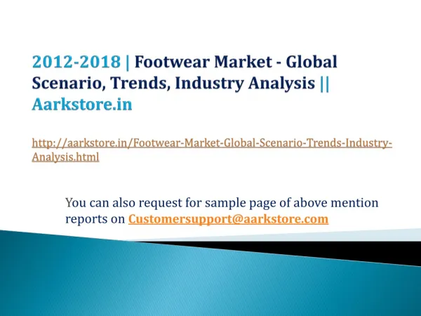  Footwear Market - Global Scenario, Trends, Industry Analysi