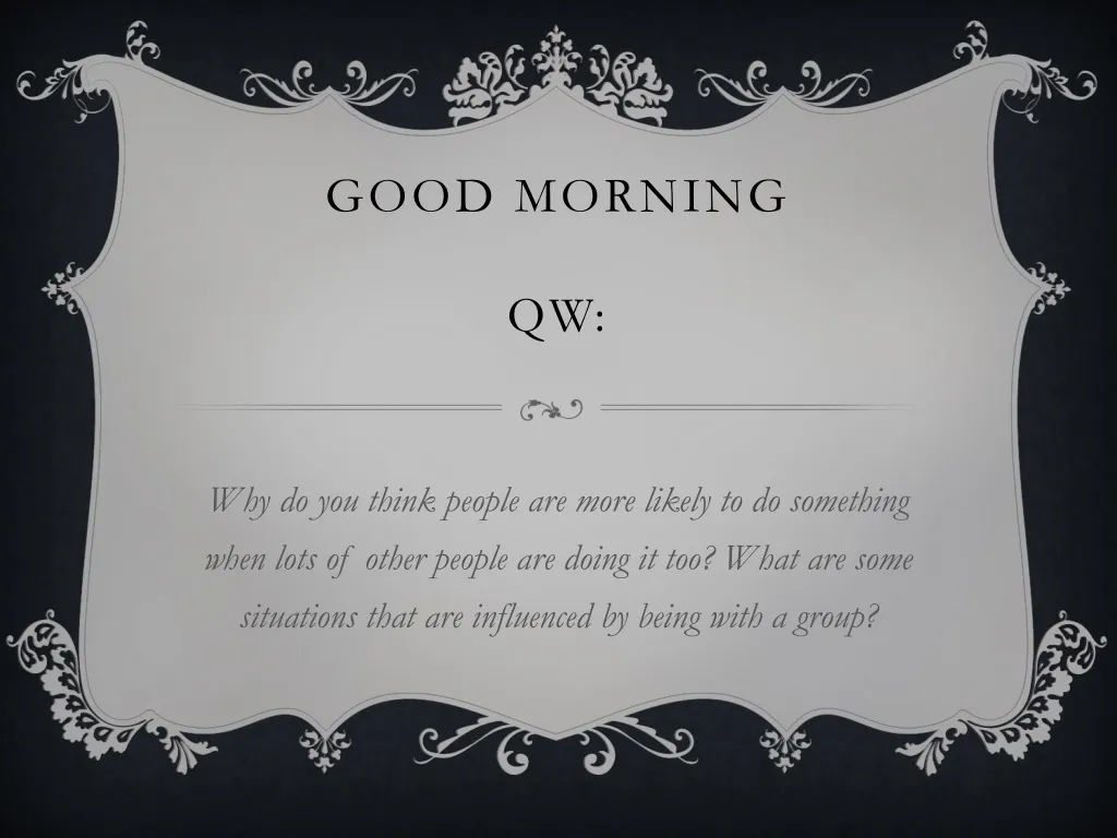 good morning qw