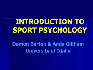 INTRODUCTION TO SPORT PSYCHOLOGY - slide 1