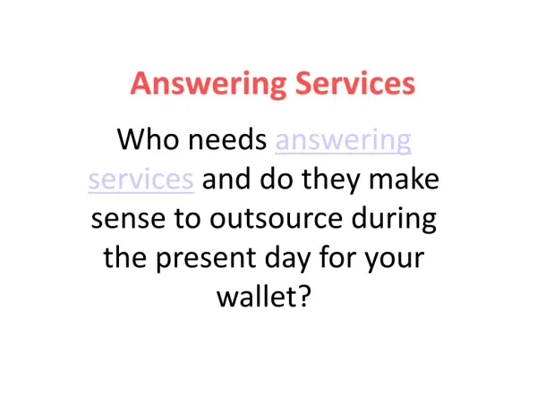 24 Hour Answering Services