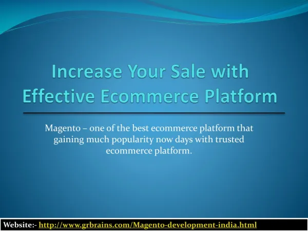 Increase Your Sale with Effective Ecommerce Platform