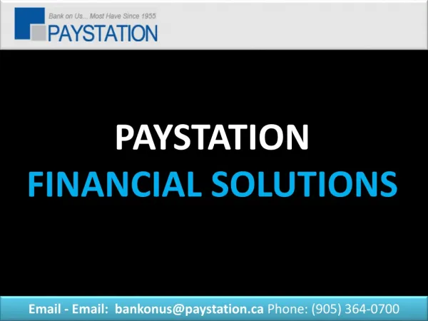 PAYSTATION FINANCIAL SOLUTIONS