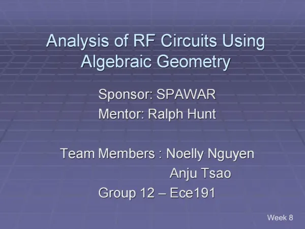 Analysis of RF Circuits Using Algebraic Geometry