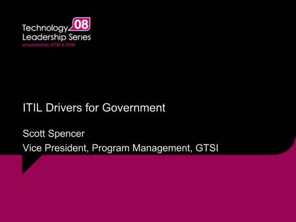 ITIL Drivers for Government