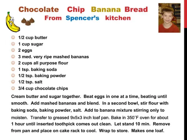 Chocolate Chip Banana Bread From Spencer s kitchen