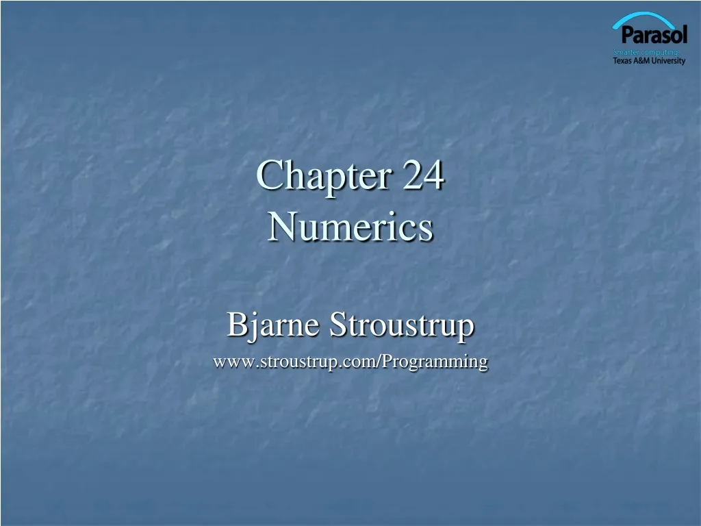 chapter 24 numerics