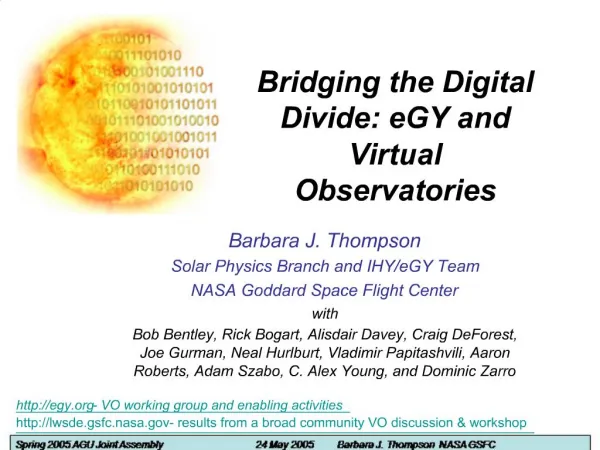 Bridging the Digital Divide: eGY and Virtual Observatories