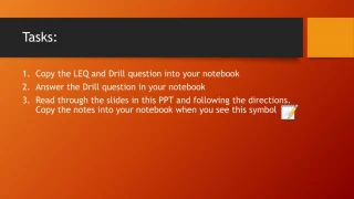 Tasks: - slide 1