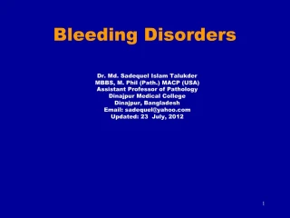 PPT - Bleeding Disorders Vascular and Platelet Disorders PowerPoint ...