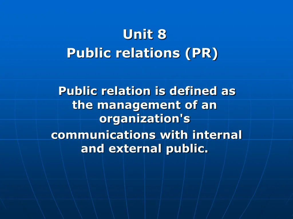 unit 8 public relations pr public relation