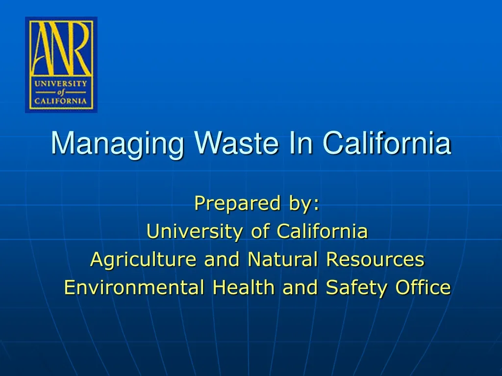 managing waste in california