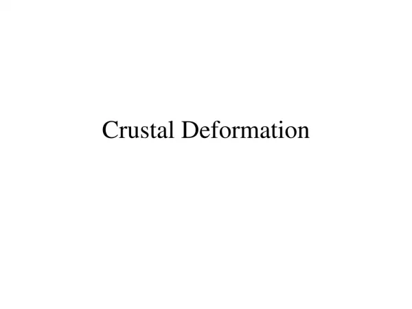 Crustal Deformation