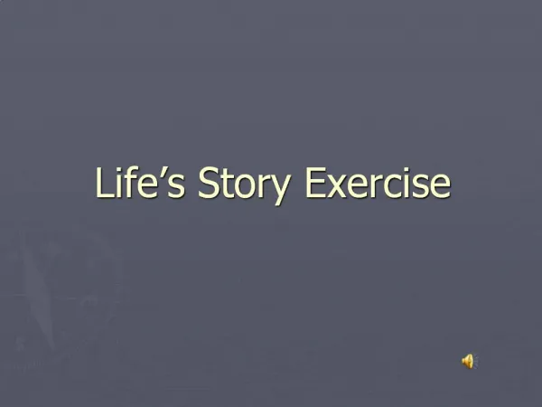 Life s Story Exercise