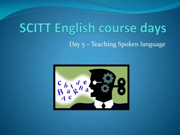 SCITT English course days