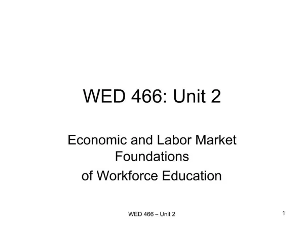 WED 466: Unit 2